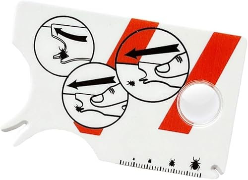 2 Stück Zeckenkarte mit Lupe für Mensch, Kinder, Hund und Katze, Zeckenkarte für Menschen für Outdoor, Camping und Haustiere, Tick-Karte sanft Zecken vom Haustier oder Menschen entfernen