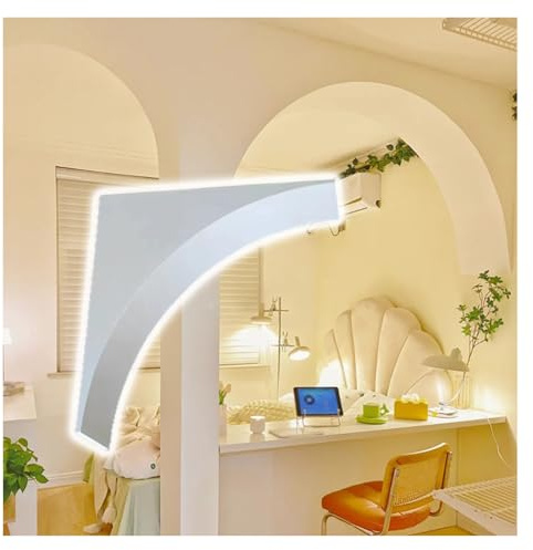 Vorgebogener Gips-Arch Elegante Bogenputz-Ecke, Leichter Schaumstoff, Nahtlose Passform & einfache DIY-Montage, überstreichbar & anpassbar (2 Stück)(54x54x54cm/21.3x21.3x21.3)
