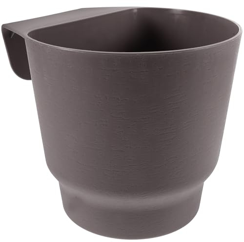 SEWACC Hängender Pflanzkübel Klein aus Kunststoff mit Wasserspeicher für Balkon Geländer Blumentopf