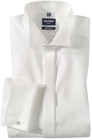 OLYMP Modern Fit Gala Hemd Langarm Popeline o. Manschettenknopf beige, 82 beige, 46