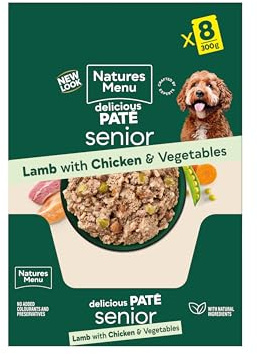 Natures Menu Senior Dog Food Pouch Lamb with Chicken (8 x 300g)