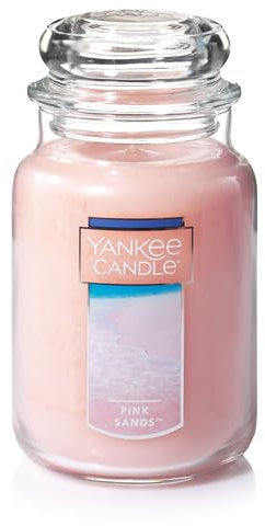 Yankee Candle Pink Sands Duftkerze, klassisch, 625 ml, großes Glas, Einzeldocht, über 110 Stunden Brenndauer, perfekt für eine entspannende Atmosphäre