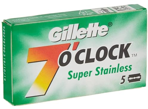 Gillette 7 O'Clock Super Stainless Steel DE Rasierklingen, 100 Klingen