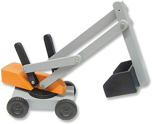 matches21 HOME & HOBBY Bagger DIY Holz Bastelset für Kinder ab 12 Jahren als voll funktionsfähiges Baustellenfahrzeug