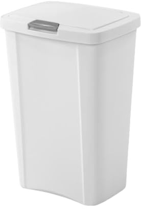 STERILITE 10458004 Touch Can, White, 13 Gallon