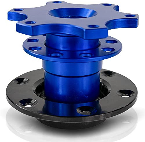 Auto-Dress Snap Off Lenkrad Schnellverschluss - Sportlenkrad Quick Release für Sparco, Momo, OMP Sport Lenkräder - Hohe Ausführung (Blau)