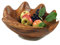GURU SHOP Obstschale aus Holz, Geschnitzte Obstschale, Holzschale, Holzteller - Muschel 33 cm, Braun, Schalen