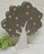 Deko Figur Objekt BAUM grau / weiß aus Holz 20 x 16 cm