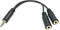 LINDY 35627 Audio-Splitterkabel, 3.5mm Klinkenstecker an 2x 3.5mm Klinkenbuchse, 12cm, Schwarz
