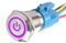 Mintice™ KFZ Kippschalter Druckschalter Schalter Drucktaster Wippschalter 19mm 12V Violett Licht Metall Buchse Stecker Draht