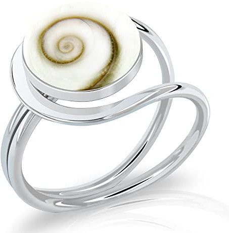 PLANETYS - 925 Sterling Silber Ring Auge des Heilige Lucie - Santa Lucia - Oeil de Sainte Lucie - Shiva Eye