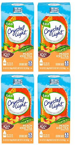 Crystal Light On The Go Peach Tea, 10-Count Boxes (Pack of 4)