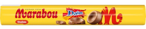 Marabou Daim Schokoladenrolle 7 x 67 g – zartschmelzende Daim Schokolade aus Schweden – schwedische Süßigkeit in der handlichen Rolle – Daim (7er Pack)