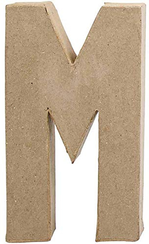 Creativ 100263 20.5 cm 1-Piece Papier Mache Letter M, Beige