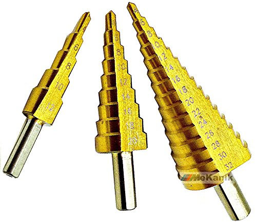 3 Pc HSS 4241 Steel Step Drill Set 4-32mm DR387
