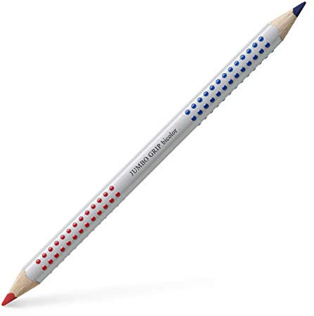 Faber-Castell 110910 - Jumbo Grip Silbentrennstift Bicolor rot und blau, 1 Stück