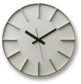 Lemnos Wanduhr Edge Clock groß/Designer Wanduhr ohne Tickgeräusche aus Japan/Wanduhr modern mit schleichender Sekunde/Küchenuhr, Uhr Wohnzimmer/Clock - Farbe Grau