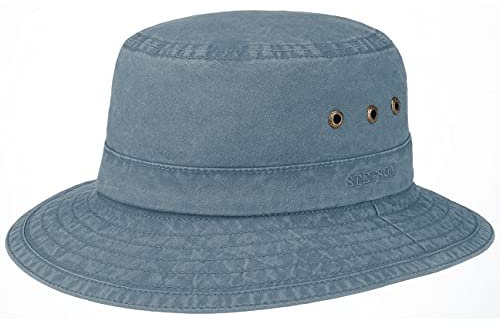 Stetson Reston Freizeithut Damen/Herren (Kophöhe ca. 9cm) - Schlapphut aus Bio-Baumwolle Packable - Baumwollhut mit 40-fachem UV-Schutz - Frühjahr/Sommer dunkelblau S (54-55 cm)