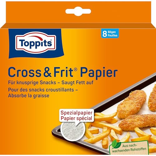Toppits Cross & Fit Papier, Knusprige Zubereitung, Spezialpapier, 1 x 8 Stück