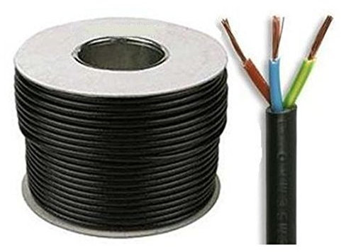 JSL Black 3 Core 0.75mm 6 Amp PVC Flexible Electronic Wire (100 Meters)