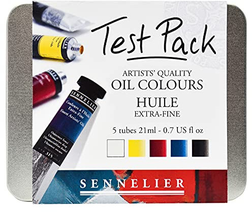 Sennelier Boîte de 5 peinture à l'huile 21ml Test Pack