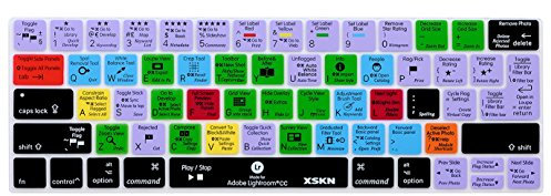 XSKN Adobe Lightroom Shortcut Englische Silikon-Tastaturabdeckung für Touch Bar MacBook Pro 13 (A1706, A1989) & MacBook Pro 15 (A1707, A1990) Release 2018 & 2017 & 2016, US EU Layout