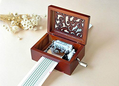 cuzit Antik Vintage Holz Musik Box, DIY machen YR eigenen Lied A Punch, 20 blanko Papier und 16 Musik Paper Best Geschenk