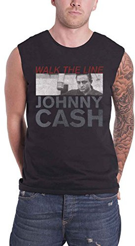 Johnny Cash Weste Walk The Line Studio Shot offiziell Herren Nue Schwarz M