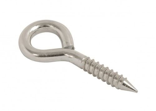 Fort Fasteners Steel Screw Eye Hooks 19x1.9mm Frame Loop Ring Wall Hanger Bzp Steel BZP Pack of 100