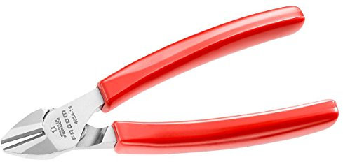 Facom Electricien diagonale bec effilé pince avec poignée en PVC sculptée, Polychlorure de vinyle, Rouge, 160 mm