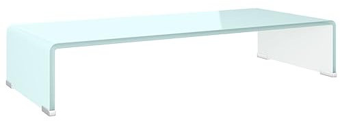 vidaXL Meuble TV Support pour Moniteur, Réhausseur d'Écran, Support d'Ordinateur Portable Téléviseur Salon, 70x30x13 cm Verre Vert