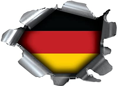 Speed Demons Pride Burst Autocollant graphique déchiré pour toutes les surfaces, y compris les ordinateurs portables et les voitures – Drapeau allemand allemand allemand