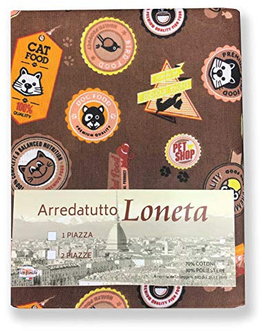 Tex family TELO ARREDO COPRITUTTO GRAN FOULARD COPRILETTO COPRIDIVANO TESSUTO LONETA PET DOG AND CAT - 1 PIAZZA