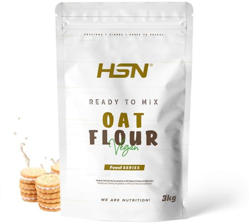 HSN Harina de Avena de Sabores Instantánea en Polvo | Galletas Crema 3Kg = 60 Tomas por Envase | Sin Azúcares Añadidos | Ideal Tortitas de Avena, Batidos de Proteínas | No-GMO, Vegano
