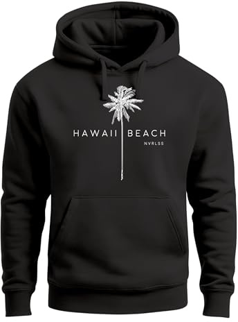 Neverless Hoodie Herren Hawaii Beach Palme Kapuzen-Pullover Männer