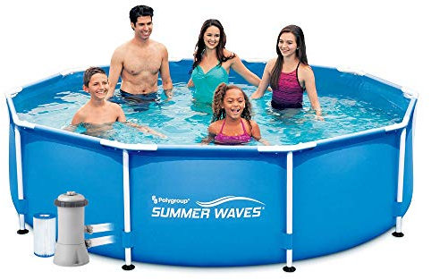 Summer Escapes - Piscina con telaio a onde, 3,05 m x 76 cm, con pompa filtrante