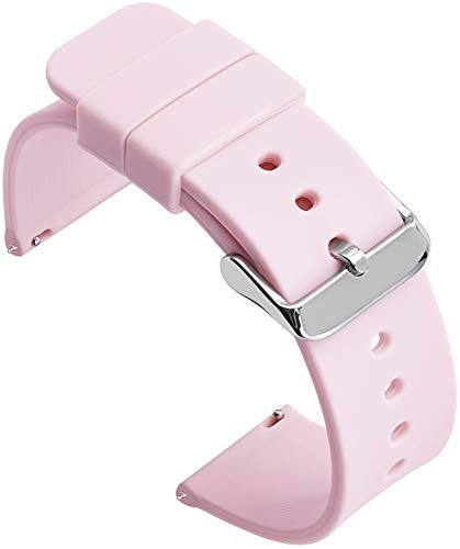Shieranlee Silicone 16MM Bracelet de Dégagement Rapide Replacement Bande para Fossil Q Accomplice,Carlie, Harper, Neely; Moto 360 2nd Gen Women's 42mm,Huawei B5