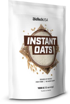 BioTechUSA Instant Oats Gluten Free, farina d'avena non aromatizzata senza glutine, ricco di fibre alimentari, fonte di proteine, senza conservanti, 1 kg, Non aromatizzato