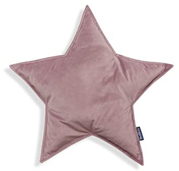 Bellochi Dekorative Kissen mit Antiallergische Füllung - Kuschelkissen - Zierkissen- aus Samt - Kinderkissen in Form eines Buchstabe Stern - Rosa