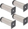 Ecoodisk Lot de 4 Pieds de Meuble, Pieds de Cuisine réglables Ø 50 mm/Hauteur 60-200 mm Pieds de canapé Ronds en métal INOX Pied de Table,10CM