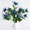 YalzoneMet 4xblaue Distelblumen, künstliche Dekoration, 66 cm langer Stiel, Meeres-Stechpalmen-Blumenstrauß, lebensechte künstliche blaue Pflanze, Distel, Büro, Dekoration