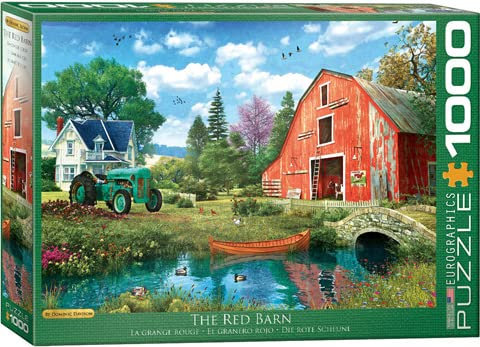 empireposter Dominic Davison - Die rote Scheune - 1000 Teile Puzzle im Format 68x48 cm + Puzzle Alu Rahmen für 1000er