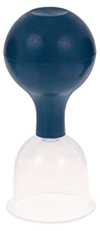 Schröpfglas aus Kunststoff mit Ball | Schröpfen | Massage | Schröpfmassage | Saugball (Ø 60 mm, dunkelblau)