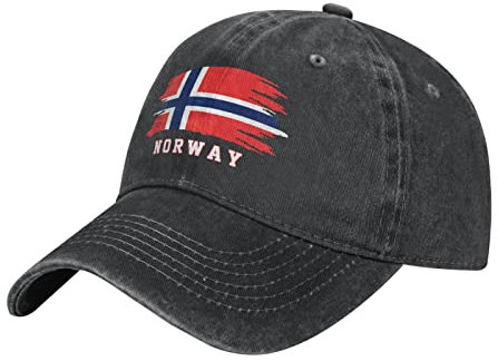 452 Damen Herren Outdoor Hut Norwegische Flagge Distressed Basecap Verstellbar Angeln Hüte Vintage Snapback Kappe Für Angeln Wander Sport