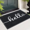 Homaxy Hello Fußmatte außen und innen, rutschfeste Schmutzfangmatte Türmatte, waschbar Fussmatte aussen für Haustür, Eingangsbereich, Garten (60 x 90 cm, Schwarz)
