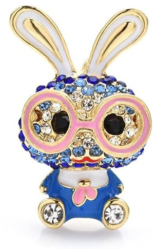 Equirider Lunettes Broches de Lapin pour Femmes Unisexe 2 Couleurs émail Brillant Bunny Broche Pin Cadeaux