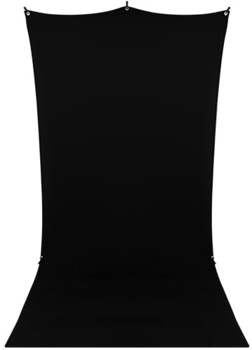 Fotohintergrund Schwarz 3,0 x 1,5 m, Rollei X-Drop Hintergrund Fotografie Faltbare Waschbares Polyester für Fotostudio Portrait Produktfotografie, Fotohintergrund-Hintergrund-Fotografie-Schwarz