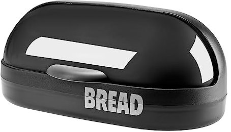 GALICJA Molly – Panera moderna – Caja de almacenamiento de pan – Panera de plástico – Panera para pan fresco – Panera con tapa – Almacenamiento de pan – 37 x 20 x 16 cm Negro