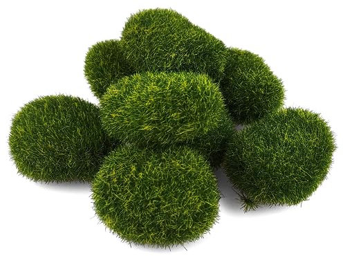 Netuno 8 Stück Moos Steine künstlich grün Deko künstliche Moos Kugeln Deko Moosbälle Moos-Felsen Deko Kunststeine Grünpflanze Dekoration für Garten Terrarien Dekosteine Moos-Steine Kunst-Moss