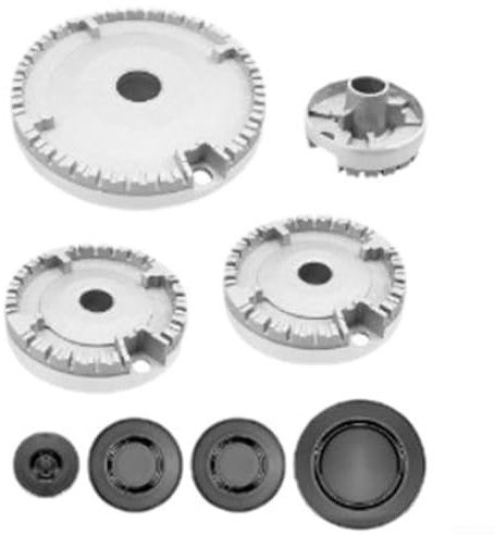 Lioaeust Ofenherd Gasbrenner Krone & Flammendeckel Set, Gasherd Zubehör Herd Brenner Gasherd Brenner Ersatzteile (konkav)